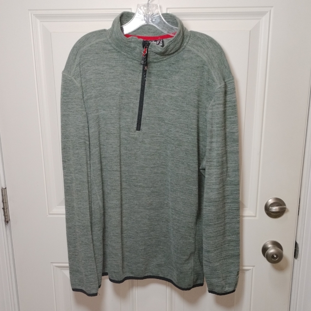 Avalanche Men's Heathered Green Zip-Up Shirt